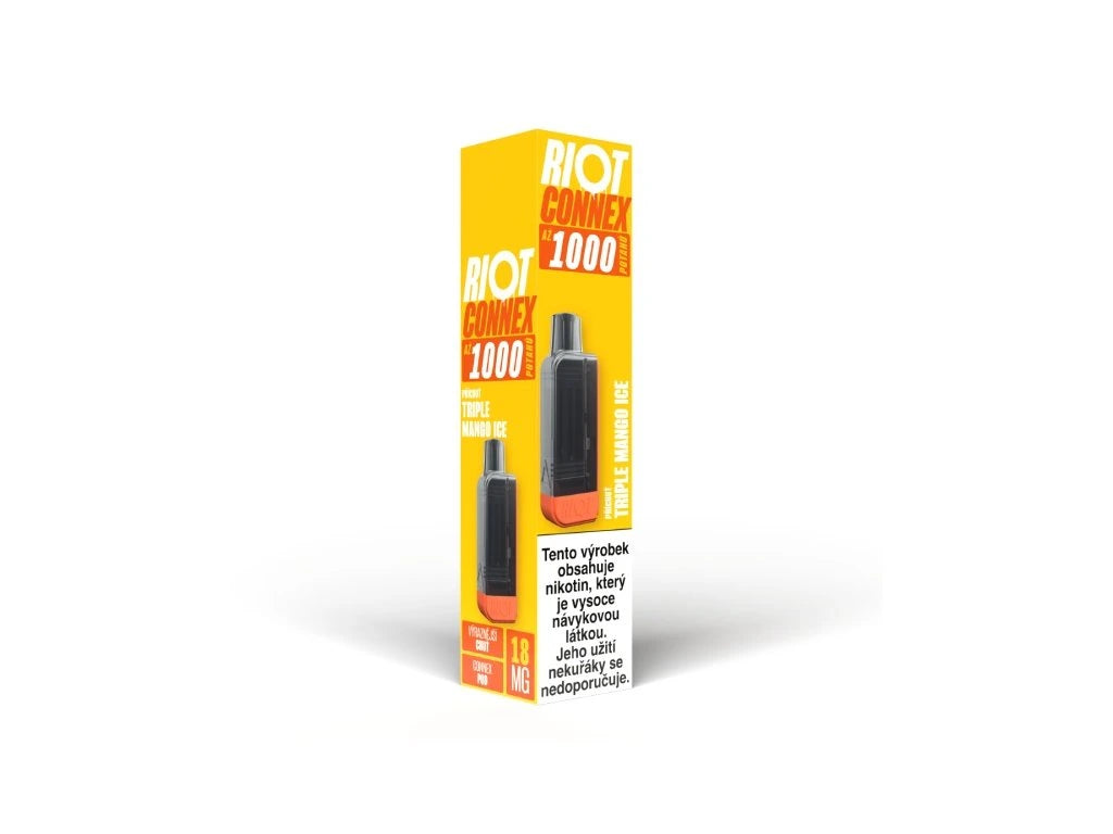 RIOT Connex 1000 Pod Triple Mango Ice 18 mg s příchutí manga a ledového efektu