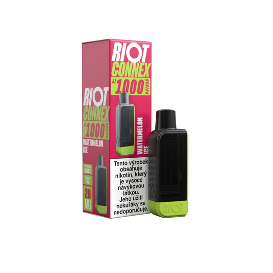 Riot Connex 1000 Watermelon Ice – předplněná POD kapsle elektronické cigarety s chutí melounu, kompatibilní s Riot Connex 1000