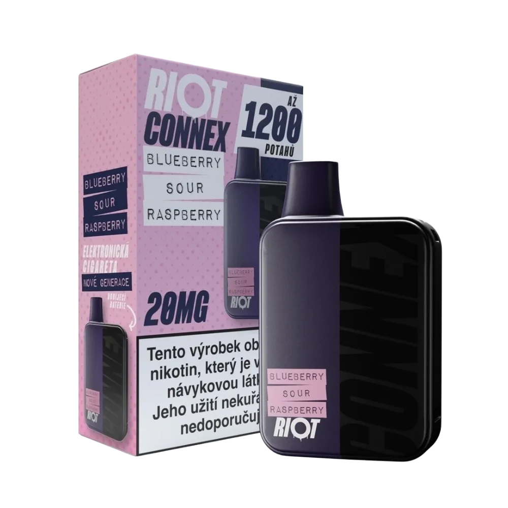 RIOT Connex Blueberry Sour Raspberry Kit 20mg nikotinu na ml – kit s 2 kapslemi, každý s až 600 potahy