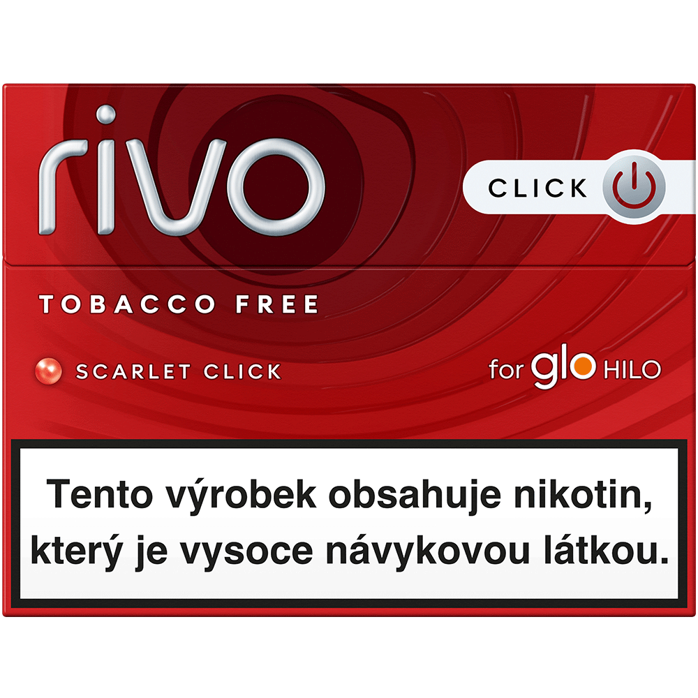 Rivo™ Scarlet Click karton – beztabákové náplně s rooibosem, červeným ovocem a kapslí lesních plodů pro glo™ Hilo a glo™ Hilo Plus