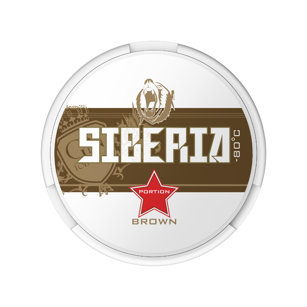 Siberia 80 °C Brown – žvýkací tabák (snus) s tabákovou chutí, vlhké sáčky regular