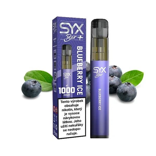 SYX Bar 1000 jednorázová e-cigareta Blueberry Ice ledová borůvka