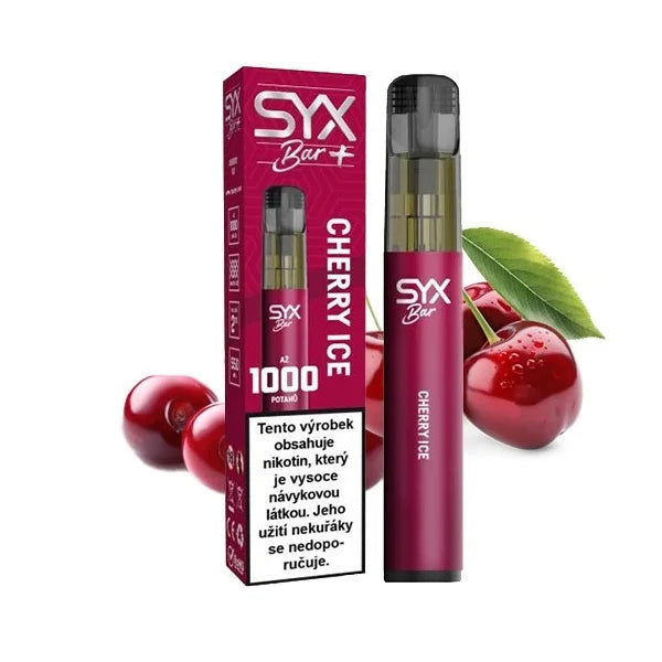 SYX Bar 1000 jednorázová e-cigareta Cherry Ice ledová třešeň