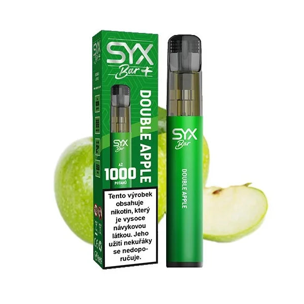 SYX Bar 1000 jednorázová e-cigareta Double Apple sladkokyselé jablko
