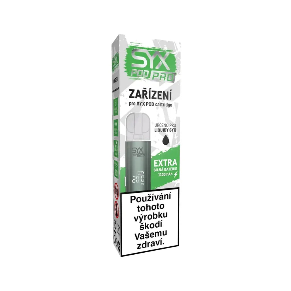 SYX POD PRO Green elektronická cigareta 1100 mAh s displejem a nastavitelným výkonem