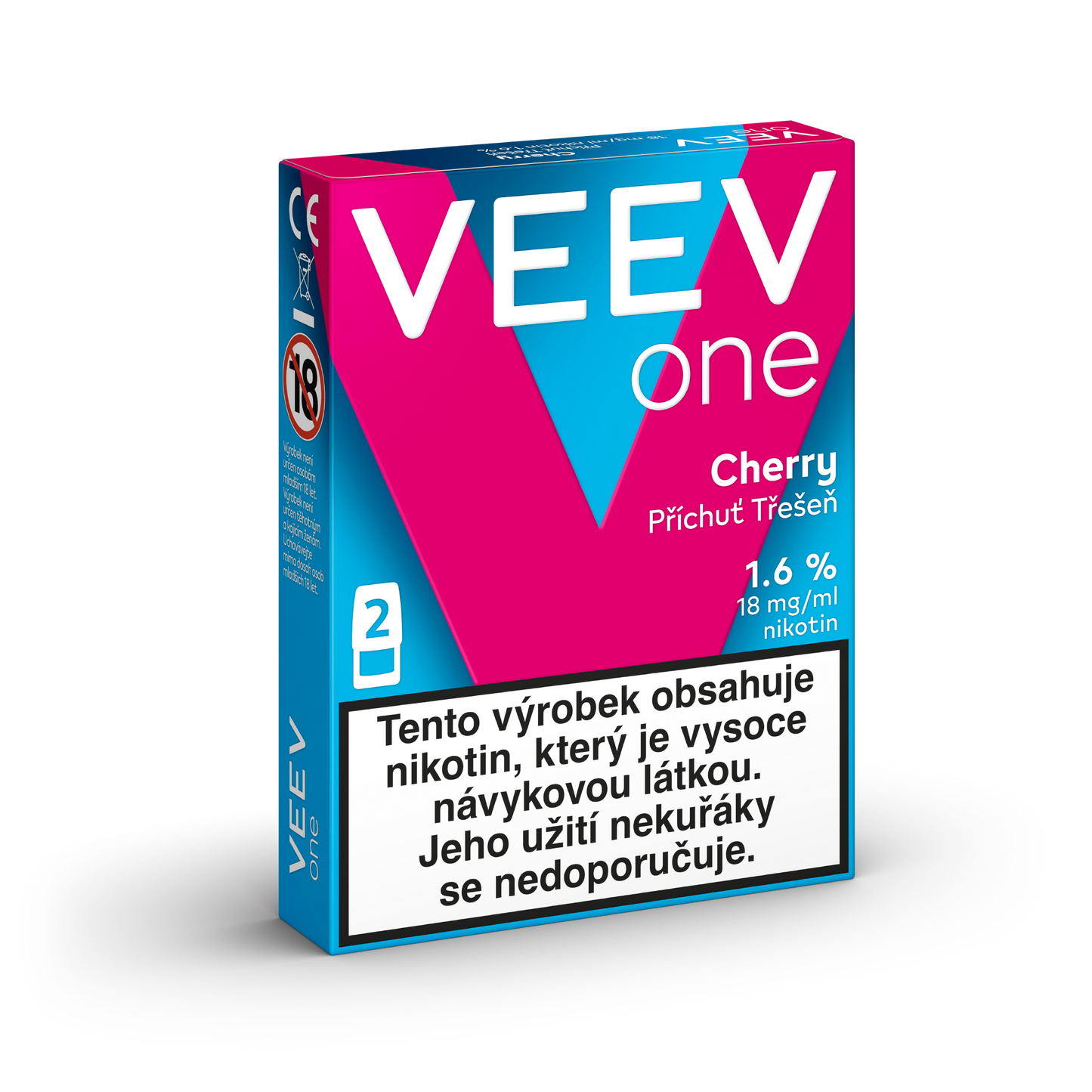 VEEV ONE Cherry – předplněné PODy pro elektronickou cigaretu VEEV ONE s příchutí třešně, 2 náplně, až 2000 potáhnutí