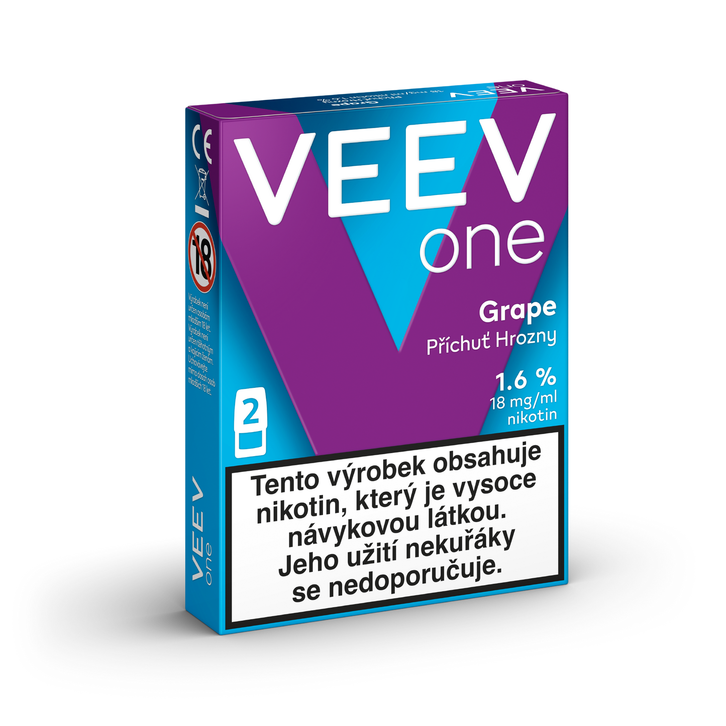 VEEV ONE Grape – předplněné PODy pro elektronickou cigaretu VEEV ONE s příchutí hroznového vína, 2 náplně, až 2000 potáhnutí