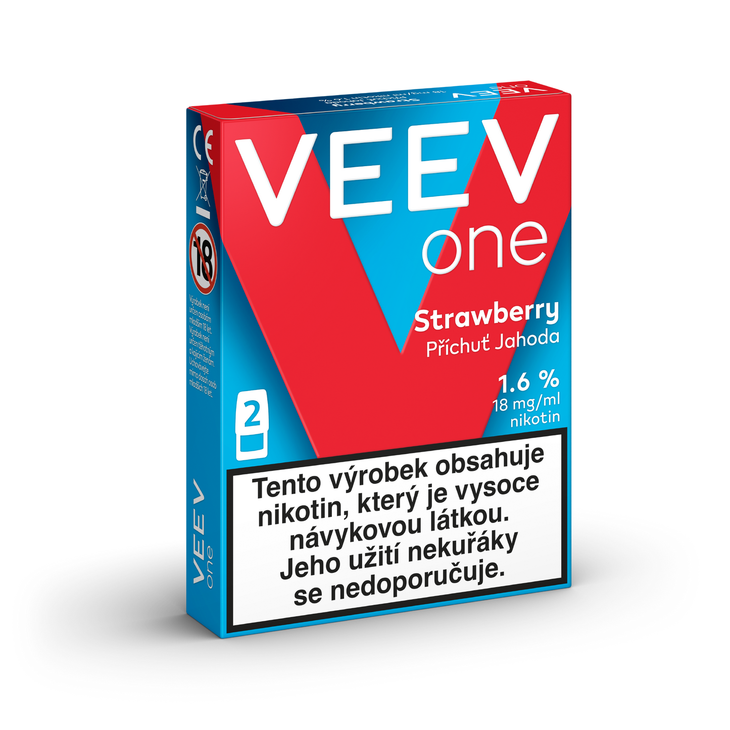 VEEV ONE Strawberry – předplněné PODy pro elektronickou cigaretu VEEV ONE s příchutí jahody, 2 náplně, až 2000 potáhnutí