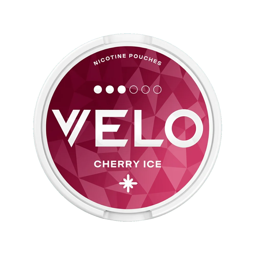 Nikotinové sáčky VELO Cherry Ice – sladká třešeň s chladivým mentolovým efektem. 8 mg nikotinu v každém sáčku.