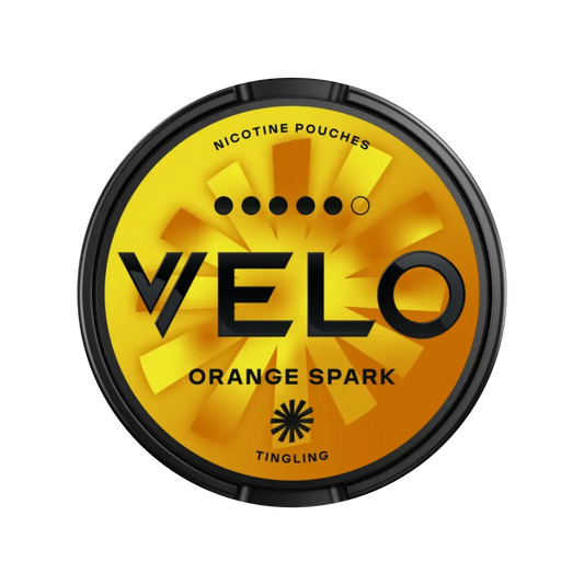 Nikotinové sáčky VELO Orange Spark 20 ks, pomerančová chuť, 10,9 mg nikotinu