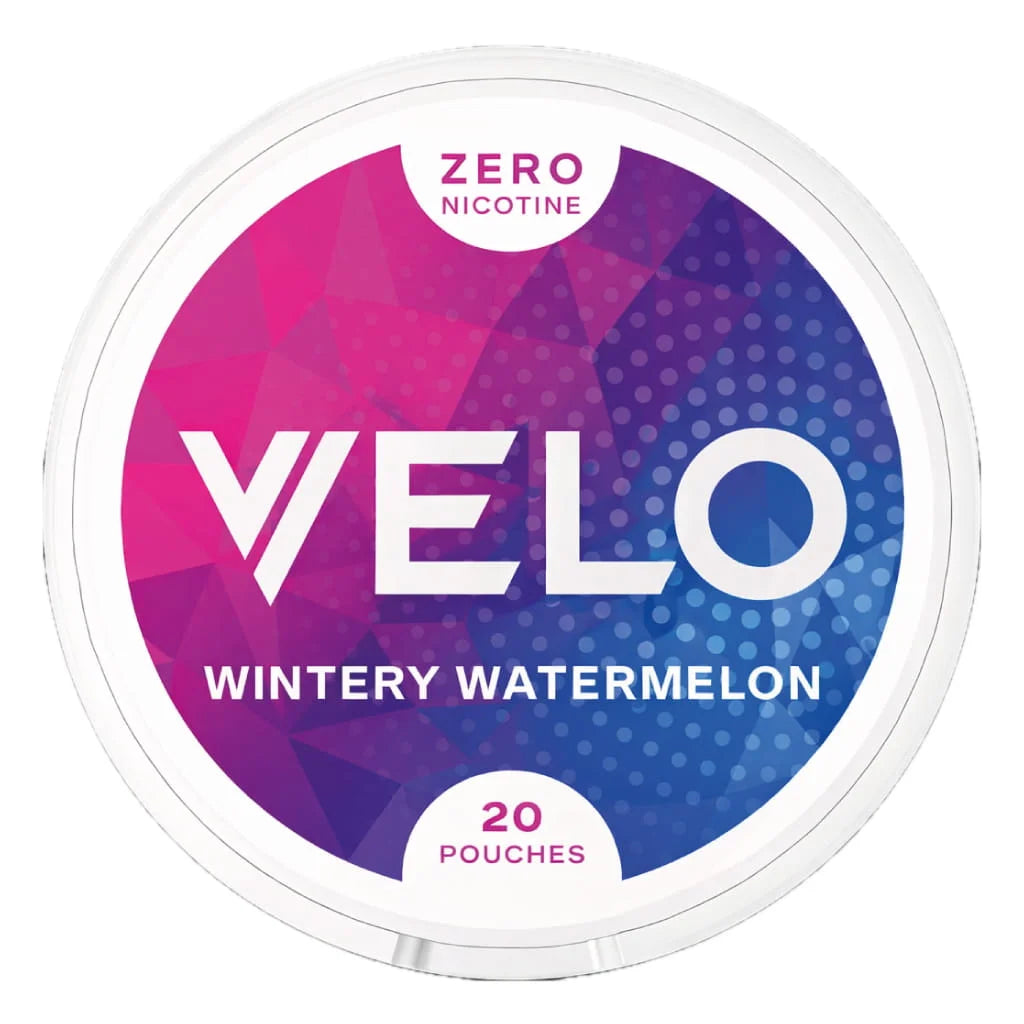 VELO Wintery Watermelon Zero sáčky bez nikotinu s chutí vodního melounu, chladivým mentolem a Slim formátem