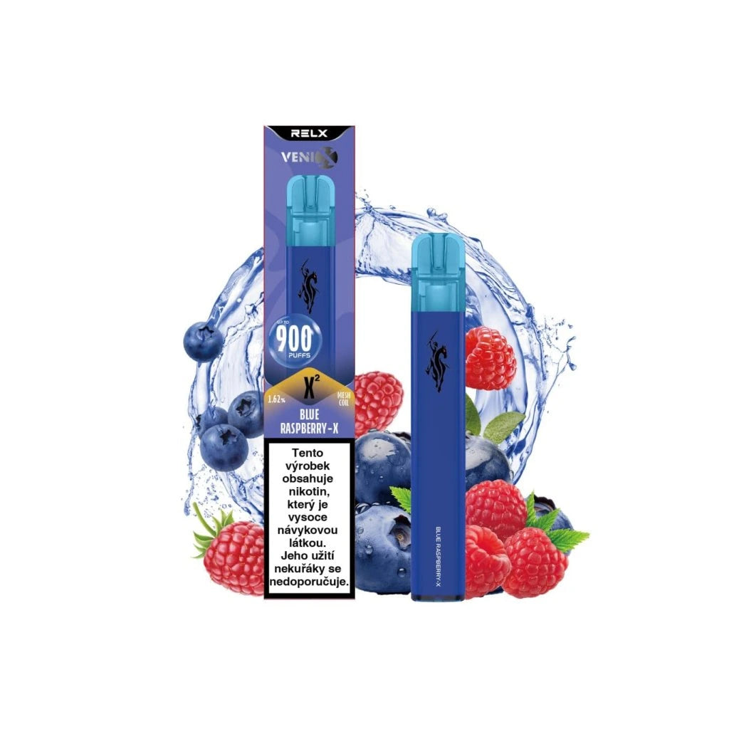 Jednorázová e-cigareta VENIX X2 Blue Raspberry‑X s šťavnatou a intenzivní chutí modré maliny, až 900 potahů a hladký nikotinový zážitek