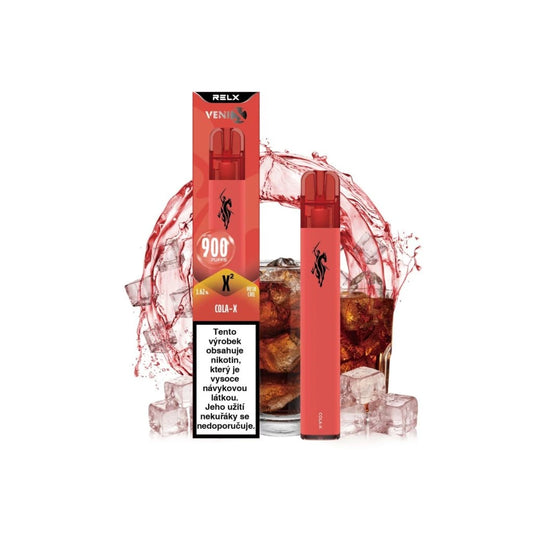 Jednorázová e-cigareta VENIX X2 Cola‑X s osvěžující chutí coly a jemným perlivým efektem, až 900 potahů a hladký nikotinový zážitek