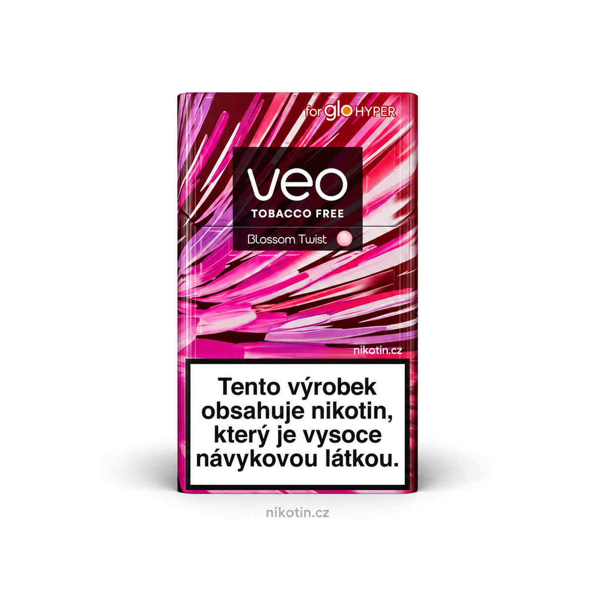 VEO Blossom Twist krabička s 20 beztabákovými náplněmi na bázi Rooibos s příchutí šťavnaté třešně a jemný krémový kokos pro glo HYPER