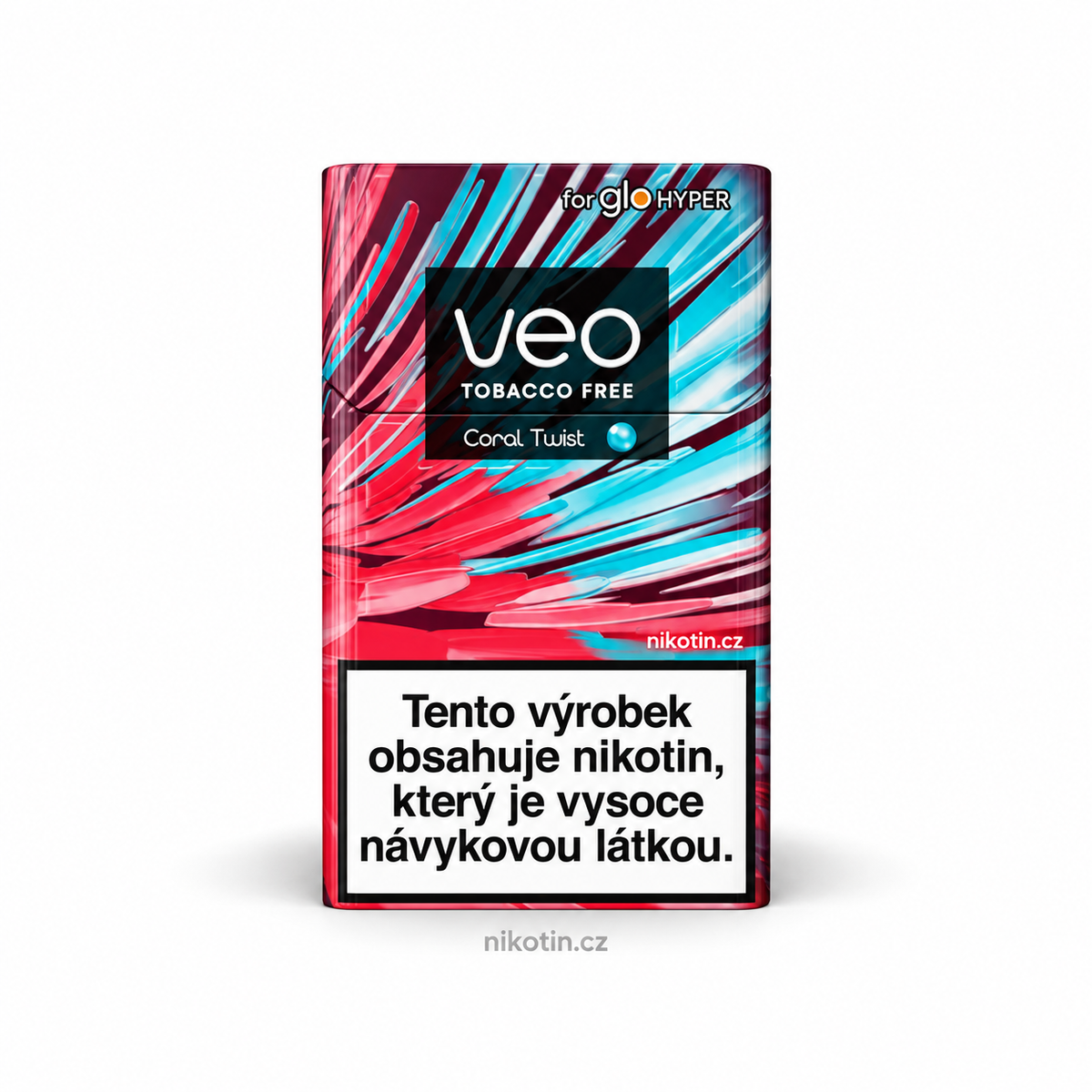 VEO Coral Twist krabička s 20 beztabákovými náplněmi na bázi Rooibos s příchutí růžový grapefruit a krémový kokos pro glo HYPER