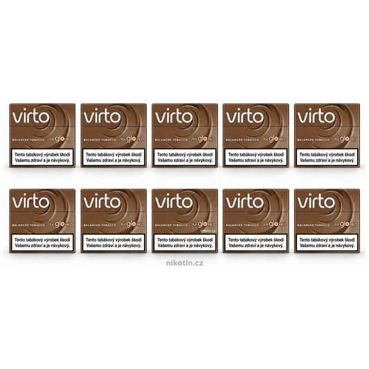 Virto Balanced Tobacco karton s 10 krabičkami jemných tabákových náplní pro glo HILO
