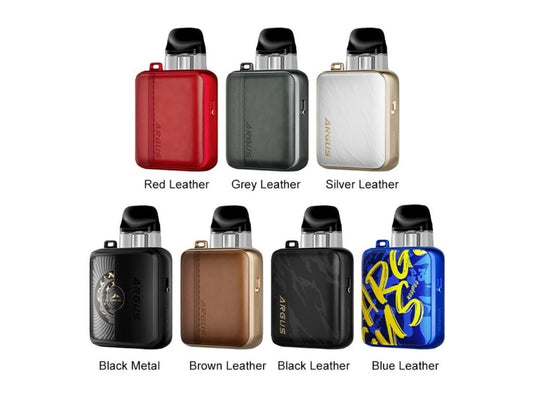VOOPOO Argus P3 elektronická cigareta ve všech dostupných barevných variantách Black, Black Leather, Blue Leather, Brown Leather, Grey Leather, Red Leather a Silver Leather