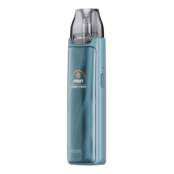 Světle modrý vape VOOPOO VMATE MAX 2 Blue s baterií 2100 mAh, barevným displejem a podporou cartridgí VMATE.