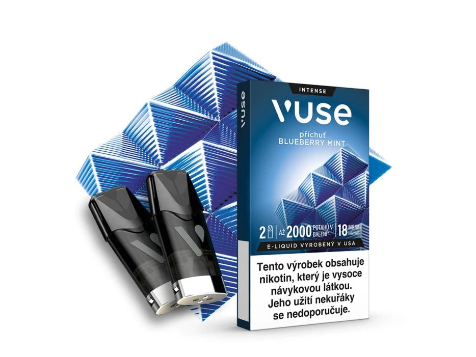 Vuse Pod Blueberry Mint 18 mg 2 ks předplněné náplně do elektronické cigarety s chutí borůvek a chladivé máty