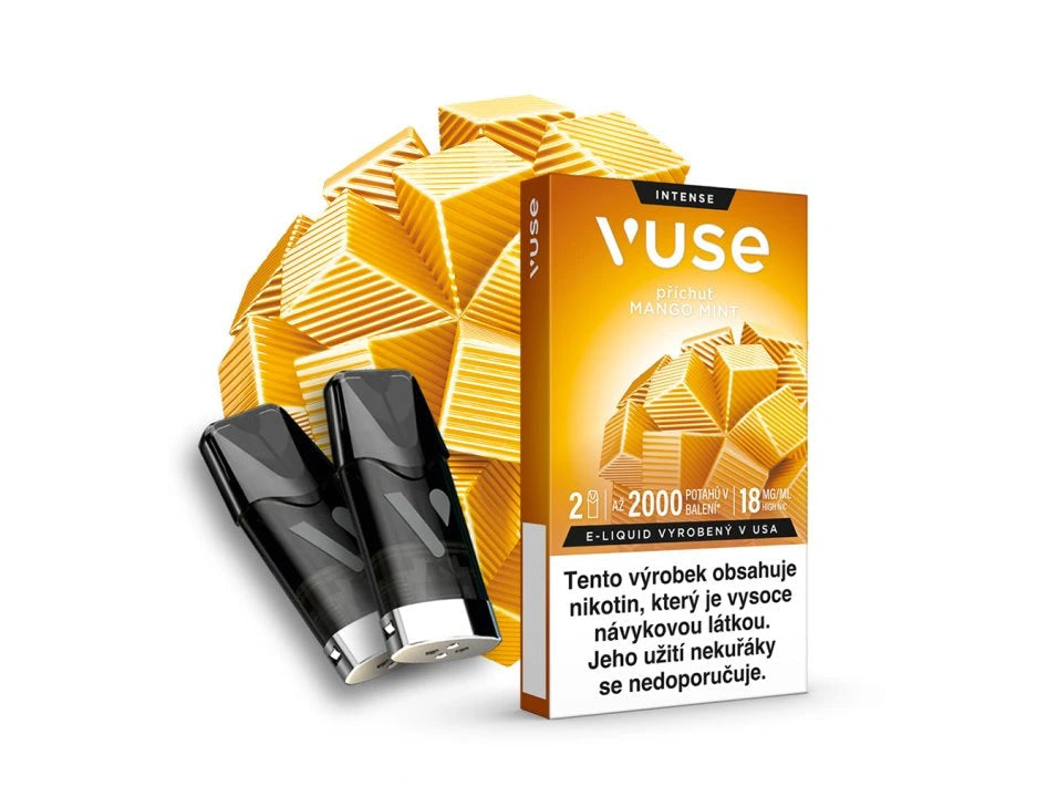Vuse Pod Mango Mint 18 mg 2 ks předplněné náplně do elektronické cigarety s chutí zralého manga a chladivé máty