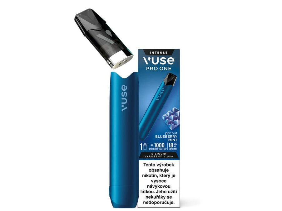 Vuse Pro One Blueberry Mint 18 mg set zařízení a podu s chutí borůvek a chladivého mentolu