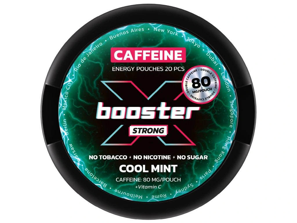 Kofeinové sáčky X-BOOSTER Cool Mint s příchutí ledové máty, 80 mg kofeinu na sáček