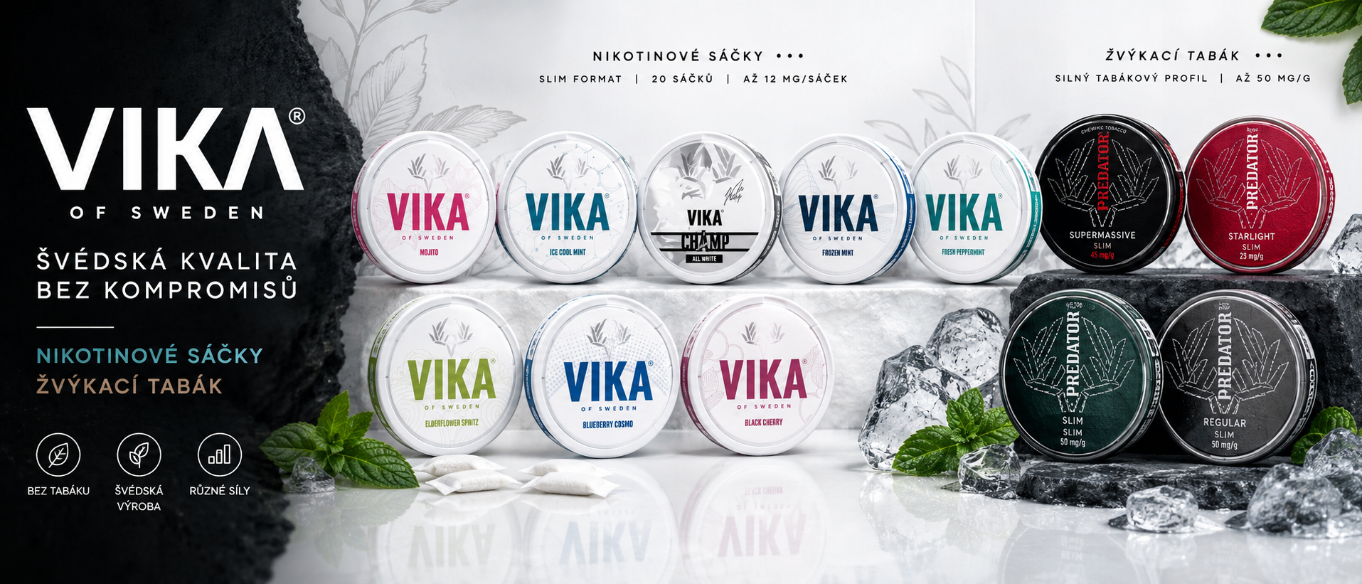 VIKA recenze – nikotinové sáčky a žvýkací tabák ze Švédska