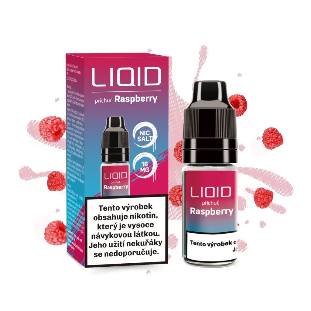 LIO LIQUID Salt Raspberry – malinová příchuť, balení e-liquidu 10 ml s nikotinem 16 mg/ml