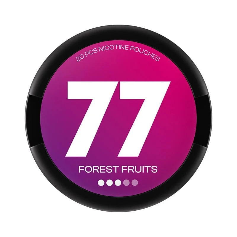 77 Forest Fruits 10,4 mg Slim nikotinové sáčky s příchutí lesních plodů a bobulového ovoce, balení 20 sáčků