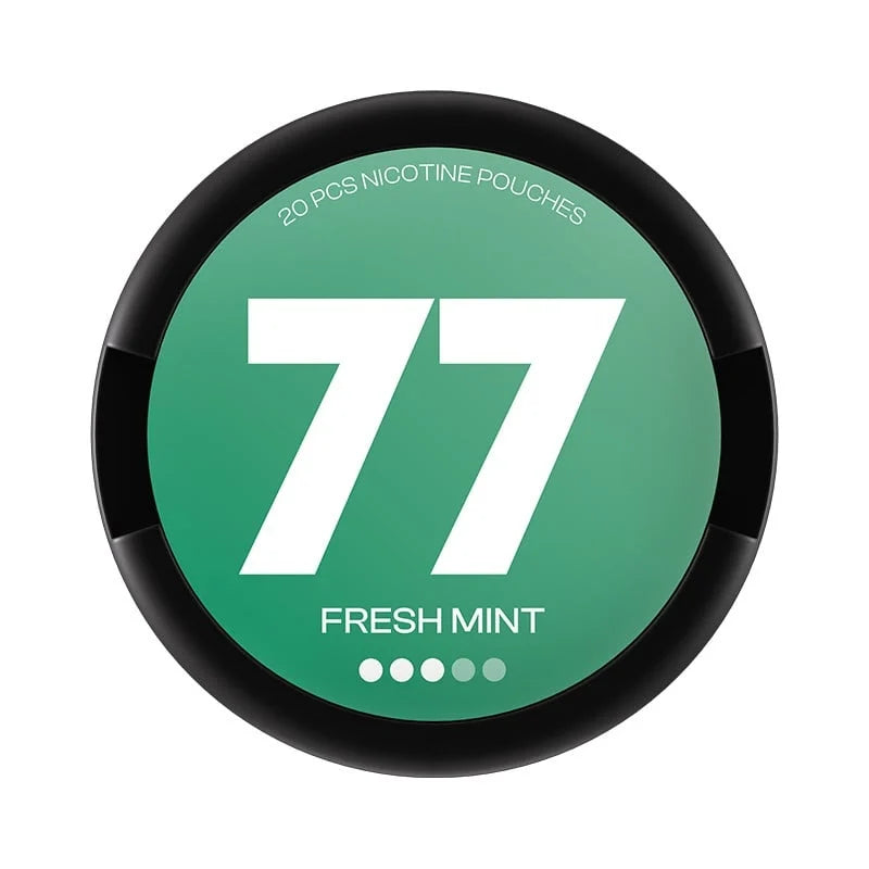 77 Fresh Mint 10,4 mg Slim mátové nikotinové sáčky s čistou svěží mint příchutí, balení 20 sáčků