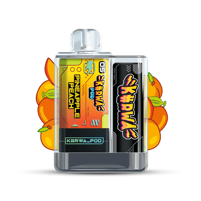 POD e-cigareta KURWA pineapple peach, s příchutí ananas a broskev, 700 puffs