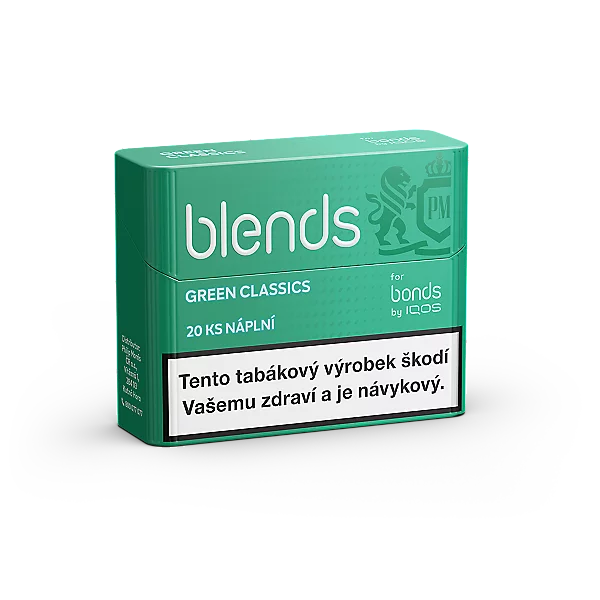 Krabička BLENDS Green Classics s jemnou tabákovou chutí a chladivými tóny