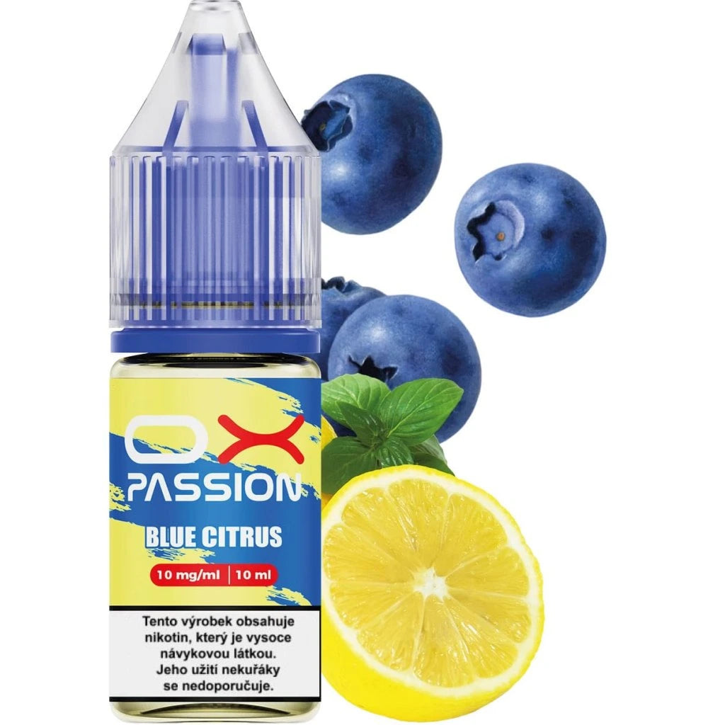 Blue Citrus od OXVA OX Passion Salts – ovocný citrusový e-liquid s jemným borůvkovým tónem pro MTL vaping a POD systémy