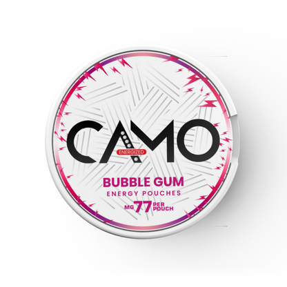 CAMO Energy Bubble Gum kofeinové sáčky s příchutí žvýkačky a 77 mg kofeinu