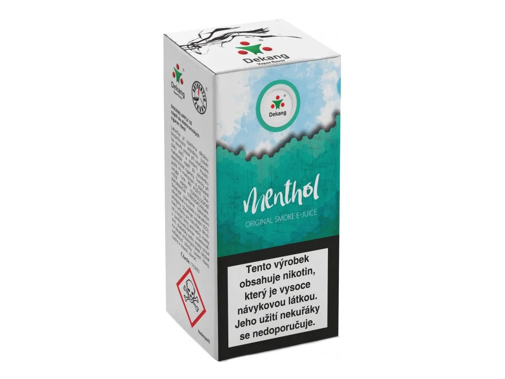 Dekang Menthol 10 ml mentolový e-liquid s klasickým nikotinem, poměr 30 VG / 70 PG, varianty 3 až 18 mg/ml