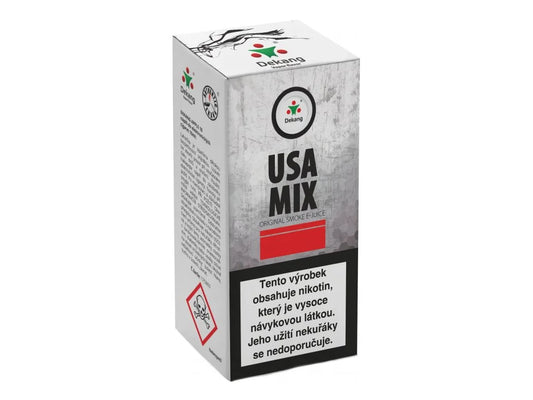 Dekang USA Mix 10 ml tabákový e-liquid s klasickým nikotinem, poměr 30 VG / 70 PG, varianty 3 až 18 mg/ml
