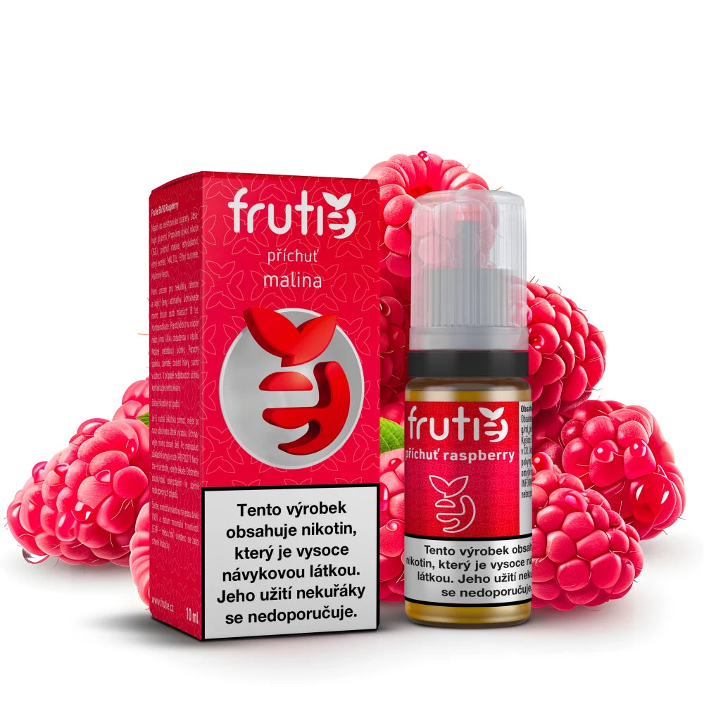 E-liquid Frutie 50/50 Raspberry 10 ml, malinová náplň do elektronické cigarety bez nikotinu, varianta 0 mg/ml