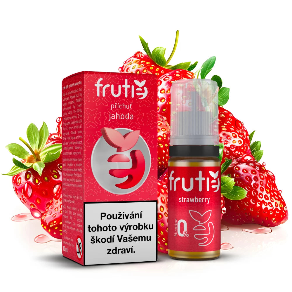 E-liquid Frutie 50/50 Strawberry 10 ml – jahodová náplň do elektronické cigarety bez nikotinu, varianta 0 mg/ml
