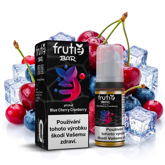 E-liquid Frutie Bar Salt Blue Cherry Cranberry 10 ml s příchutí modré třešně a brusinky, bez nikotinu 0 mg/ml