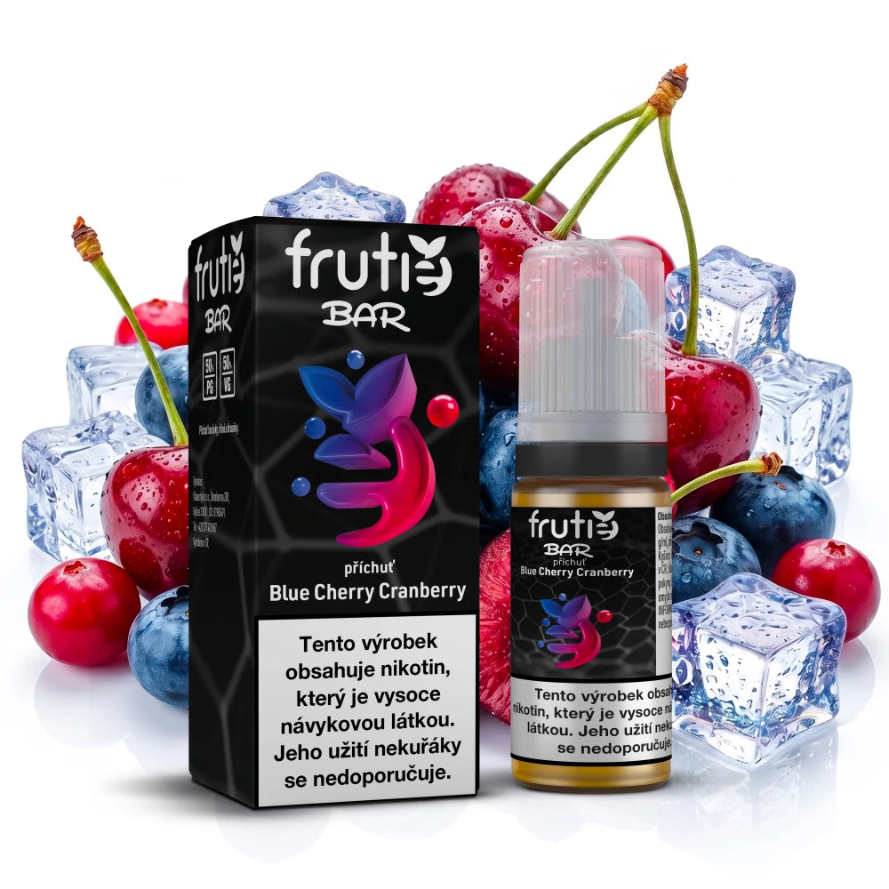 E-liquid Frutie Bar Salt Blue Cherry Cranberry 10 ml, sladkokyselá třešeň s brusinkou, nikotinová sůl 20 mg/ml