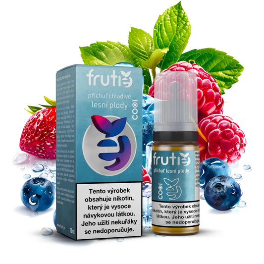 E-liquid Frutie Cool 50/50 Wild Berries 10 ml s příchutí chladivých lesních plodů, bez nikotinu 0mg