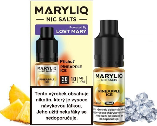 Krabička a lahvička e-liquidu Maryliq Pineapple Ice 20mg by Elf Bar