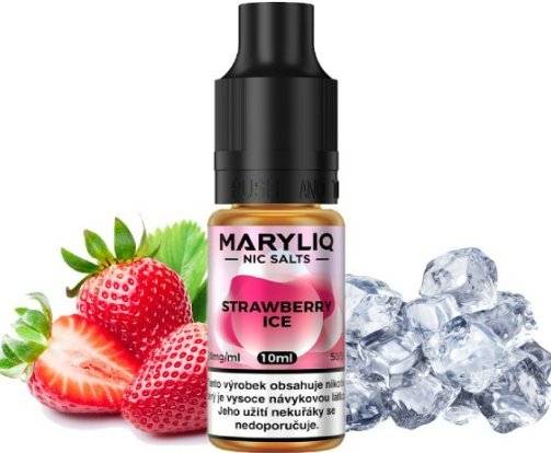 E-liquid Maryliq Strawberry Ice 20mg by Elf Bar se sladkými jahodami a ledovým efektem