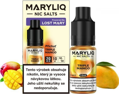 Krabička a lahvička e-liquidu Maryliq Triple Mango 20mg by Elf Bar