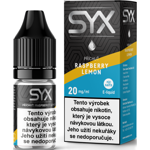 E-liquid SYX Raspberry Lemon 10ml s nikotinovou solí 20 mg, příchuť malina a citron