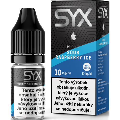E-liquid SYX Sour Raspberry Ice 10ml s nikotinovou solí 10 mg, příchuť kyselá malina a led