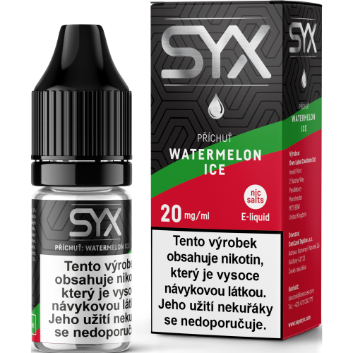 E-liquid SYX Watermelon Ice 10ml s nikotinovou solí 20 mg, příchuť vodní meloun a led