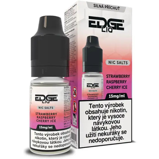 EDGE Salt Strawberry Raspberry Cherry Ice e-liquid 10 ml 15 mg s jahodou, malinou a třešní