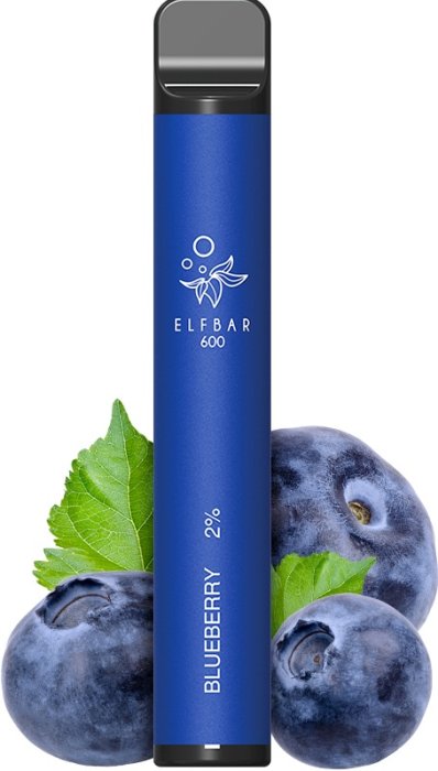 Elf Bar 600 Blueberry jednorázová e-cigareta 20 mg s příchutí borůvky disposable vape 600 potahů