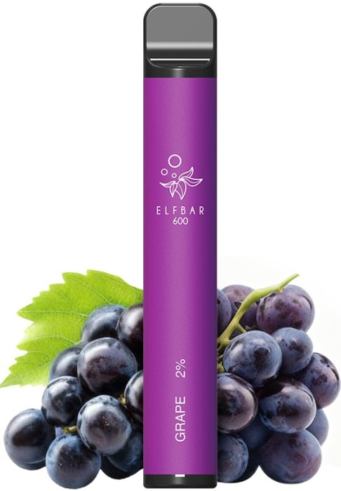 Elf Bar 600 Grape jednorázová e-cigareta 20 mgs příchutí hroznového vína disposable vape 600 potahů